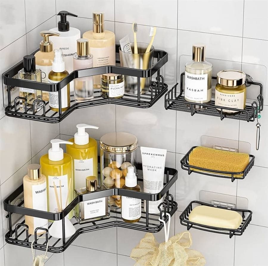 Corner shower caddy